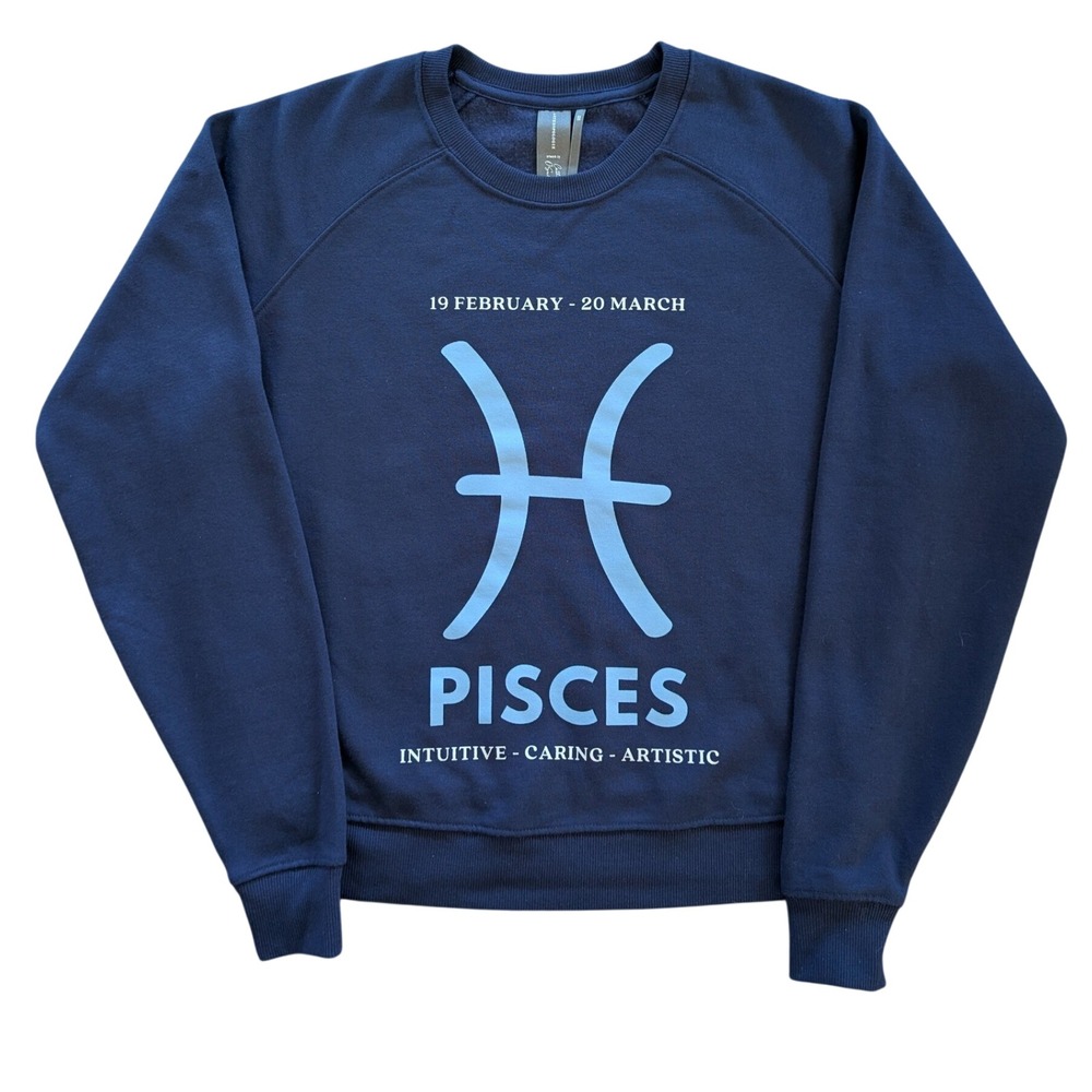 Anthropologie Catherine Sullivan Pisces Zodiac Sweatshirt Navy XXS NWT